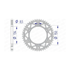  Hátsó lánckerék Afam alumínium ön-tisztító 53 fogas Kawasaki KX / KXF egyéb motorkerékpár alkatrész