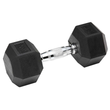 Hatszögletű gumírozott fix súlyzó 24kg kézisúlyzó