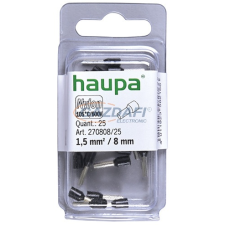 HAUPA 270808 Szigetelt érvéghüvely 1,5mm2 8mm fekete 25db/cs villanyszerelés