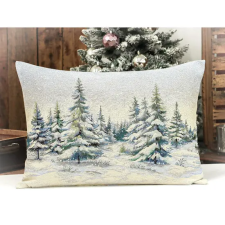  Havas fenyőerdő díszpárna 50x70 cm ezüst lurex lakástextília