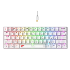 HAVIT KB903L GameZon Mechanikus Vezetékes Billentyűzet ENG - Fehér / Átlátszó (KB903LWT) billentyűzet