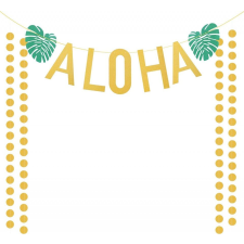 Hawaii zászló ZERHOK, papír/textil, zöld/arany, 274 cm party kellék