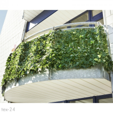 HAZRAVALÓ Kerítéstakaró erkélytakaró belátásgátló zöld műsövény korlát takaró háló élethű szőtt levelekkel 300x100 cm kerítésre, erkélyre levél forma redőny