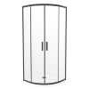 HD Elio Black 80X80 cm íves két tolóajtós zuhanykabin 5 mm vízlepergető biztonsági üveggel, fekete elemekkel, 190 cm magas