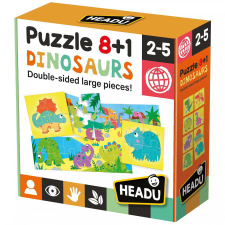 Headu : Dinoszauruszok kétoldalas puzzle - 8+1 darabos puzzle, kirakós