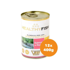 Healthy Fish lazac 95% monoproteines paté, rizzsel felnőtt kutyáknak 12x400g kutyaeledel