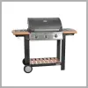 Hecht – 3 égős gázgrill, 10,5 kW, öntöttvas grillsütő FIREWOOD