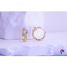  Hédi antiallergén karika fülbevaló kis fehér szívvel-14K fülbevaló