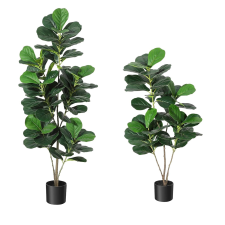  Hegedűlevelű fügefa, tartós anyag, kül- és beltéri használatra, zöld, 120 cm dekoráció