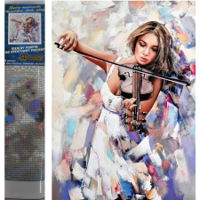 Hegedűművésznő gyémántfestés készlet 30x40cm kreatív és készségfejlesztő