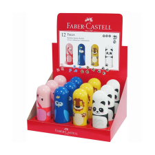 Hegyező FABER-CASTELL 5835 Faces egylyukú tartályos radírral vegyes minta hegyező