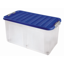  Heidrun Clipbox Átlátszó Tároló doboz 100L 80x40x40cm gurulós, Clippes tetővel bútor
