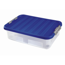  Heidrun Clipbox Átlátszó Tároló doboz  30L 60x40x18cm gurulós, Clippes tetővel bútor