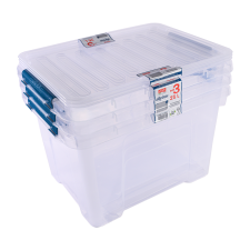 heidrun Heidrun Clipbox - Lite Átlátszó Tároló doboz 3x25L 43x32x25cm Clippes tetővel bútor