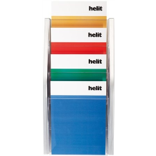 HELIT Katalógustartó, fali, A5, 4 rekeszes, HELIT, ezüst információs tábla, állvány
