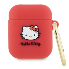 HELLO KITTY 3D Kitty Head Airpods Pro 2 Szilikon tok - Piros (HKAP23DKHSF) fülhallgató, fejhallgató tok