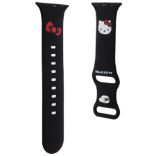 HELLO KITTY Apple Watch Okosóra szíj Szilikon 38 / 40 / 41mm - Fekete (HKAWMSCHBLK) okosóra kellék