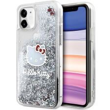 HELLO KITTY HKHCN61LIKHET iPhone 11 / Xr 6.1&quot; ezüst keménytok folyékony csillogó medál Kitty fej tok és táska