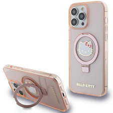 HELLO KITTY HKHMP15XHRSGEP iPhone 15 Pro Max 6.7&quot; rózsaszín keménytok gyűrűs állvány Glitter Electrop Logo MagSafe tok és táska