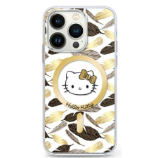 HELLO KITTY HKHMP16XHGLEH IML Golden Leaves MagSafe-kompatibilis keménytok iPhone 16 Pro - fehér tok és táska