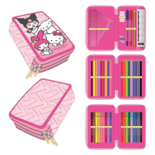 HELLO KITTY Kawaii Cuties tolltartó töltött 3 emeletes tolltartó