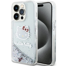 HELLO KITTY Liquid Glitter Charms Kitty Head tok iPhone 14 Pro Max - ezüst tok és táska