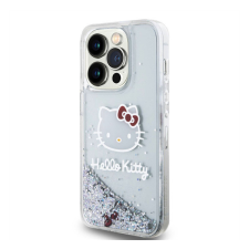 HELLO KITTY Liquid Glitter Electroplating Head Logo Apple Iphone 15 Pro hátlap tok, átlátszó tok és táska