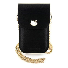 HELLO KITTY Metal Logo Chain Telefon bőr tok pánttal - Fekete (HKOWBPGHDLMK) tok és táska