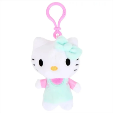  Hello Kitty plüss táskaklipp, 12 cm - zöld plüssfigura