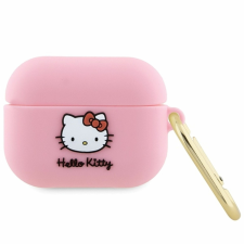 Hello Kitty szilikon 3D Kitty Head tok AirPods Pro-hoz - rózsaszín fülhallgató, fejhallgató tok