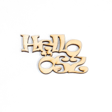  Hello Ősz' felirat natúr, mérete: 7,5x4,5 cm dekorációs kellék