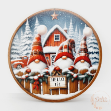  Hello tél - piros tábla manókkal dekorációs kellék