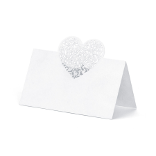  Helykártya szív, 9 x 6,5 cm (1 db / 10 db) party kellék