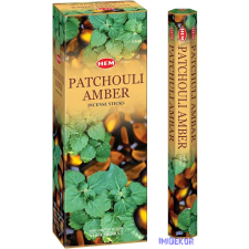 HEM Patchouli Amber / Pacsuli Borostyán füstölő hexa indiai 20 db füstölő