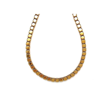  Hematit kocka kerekített szin arany 4x4mm medál