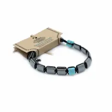  Hematit Shamballa Karkötő - Türkiz Négyzetek karkötő