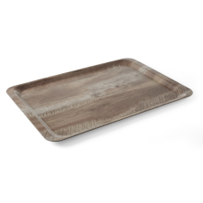 Hendi Melamin felszolgáló tálca fa mintázattal - Sötét fa - 370x530 mm - HENDI 508954 konyhai eszköz
