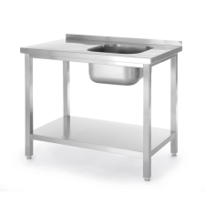 Hendi Mosogatóval és polccal, csavarozott, HENDI, Kitchen Termékcsalád, 1000x600x(H)850mm mosogatótálca