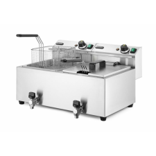 Hendi Profi Line Olajsütő - Dupla, 2 x 8 L, leeresztő csappal fritőz