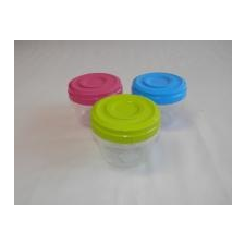  Hengeres, műanyag tárolódoboz 570 ml vegyes színben 3 db-os (413881) konyhai eszköz
