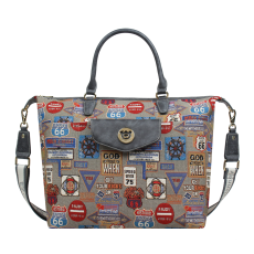  Henney Bear – Kézi- és Válltáska -H-1220-MEDAL PLATE GREY-