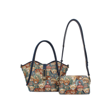  Henney Bear Kézi- És Válltáska Szett -H-1130-GREEN BEAR- kézitáska és bőrönd