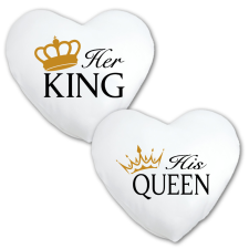 Her King - His Queen - Páros Párna (2db) egyedi ajándék