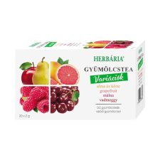  Herbária alma-körte, grapefruit, málna, vadmeggy ízű filteres gyümölcstea variációk 4x5filter gyógytea