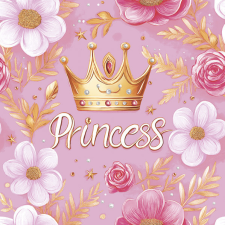  Hercegnő Crown szalvéta 20 db-os 33x33 cm party kellék