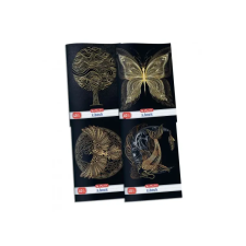 Herlitz Füzet A4/40 lap 3D UV felületnemesítéssel, vonalas Black and Gold - Pillangó füzet
