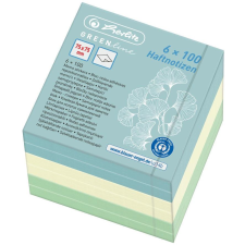 Herlitz Haftnotizblock 75x75mm 6x100Bl GREENline farb. sort. (50033430) jegyzettömb