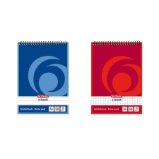 Herlitz Jegyzettömb spirálos Herlitz A/6 50 lapos kockás jegyzettömb