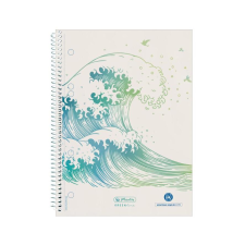 Herlitz Spiralblock A5 70 Bl. kariert  GREENline Welle (50033492) füzet