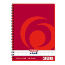 Herlitz Spirálfüzet HERLITZ A5 80 lapos perforált lyukasztott kockás füzet